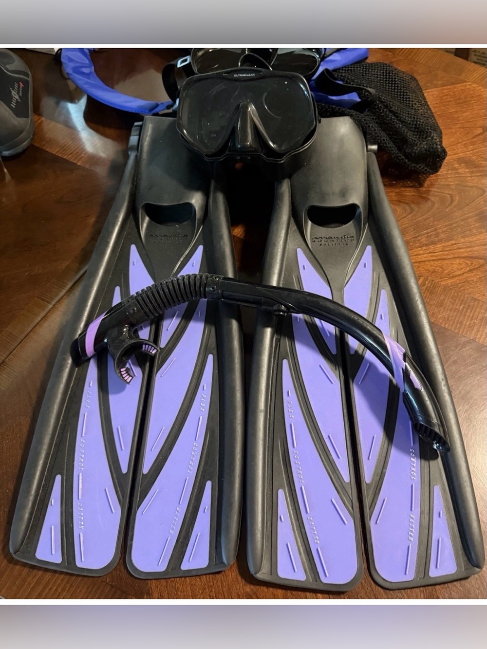 Deep See Atomic Acuatics Mask Splitting Snorkeling Set Nature ‘s Wing Size M